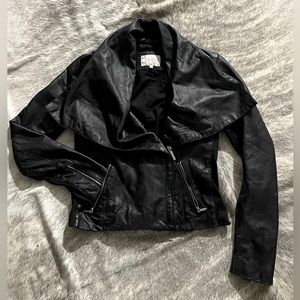 Black Leather Jacket Laundry by Shelli Segal XS